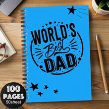 1pc Funny Father's Day Spiral Notebook, Writing Journal, School And Office Supplies Workbook, Father's Day Gift Notebook, Work Logbook, Personal Organizer, Office Planner - B - View 1