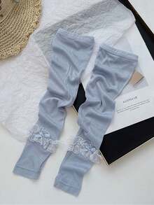 1 Pair Lace Bow Open-Finger Arm Sleeves, Soft Thin Breathable Styling Arm Warmers - Multicolor - View 4