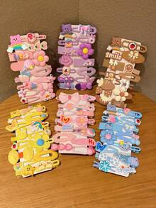 14/28/42pcs Colorful Multi-Element Cute Girl Hair Clips And Hair Accessories - Multicolor - View 6