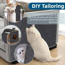 Almohadilla autoadhesiva para arañar gatos, tablero multifuncional y duradero para arañar gatos, alfombra interactiva para escalar gatos, decoración del hogar de poliéster resistente al desgaste, protector de pared y muebles antiarañazos, pegatina de protección contra arañazos para gatos para sofá, pared, etc. - 30*60 cm - Ver 3