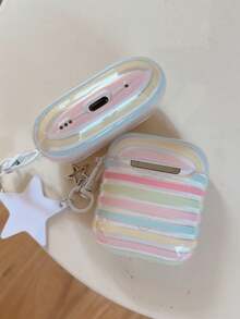Colorful Striped Protective Case Compatible With Apple 4/Pro 3/Pro 2/3rd Gen/2nd/1st Gen Wireless Bluetooth Earbuds - Color - View 9