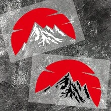 1件越野風格太陽與山脈貼紙 耐用裝飾貼紙 適用於車身、擋風玻璃、車窗、後車廂、摩托車 - A - 查看 5