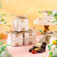 50pcs Square Blank Gift Boxes, White Boxes, Holiday Supplies - View 6