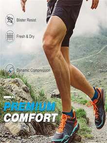 6 Pairs Men's Athletic Ankle Socks, Reinforced Cushioning, Non-Slip Heel Patch, Anti-Abrasion Design, Dynamic Compression Technology, Suitable For Running, Hiking, Fitness Training - Multicolor - View 4