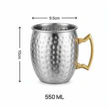 1 Pc 304 Stainless Steel Moscow Mule Mug 550ml, Hammered Gold/Silver/Rose Gold Cocktail Cup, Heavy Duty Metal Beer Mug For Bar, Kitchen, Outdoor Travel - Multicolor - View 17