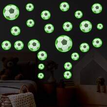 Fluorescent Football Wall Decals, 2pcs/Set 2 Colors Self-Adhesive Removable Glow-In-The-Dark Football Wall Stickers, Sports Theme Wall Decor Art For Bedroom, Game Room, Living Room - Multiple Styles - View 4