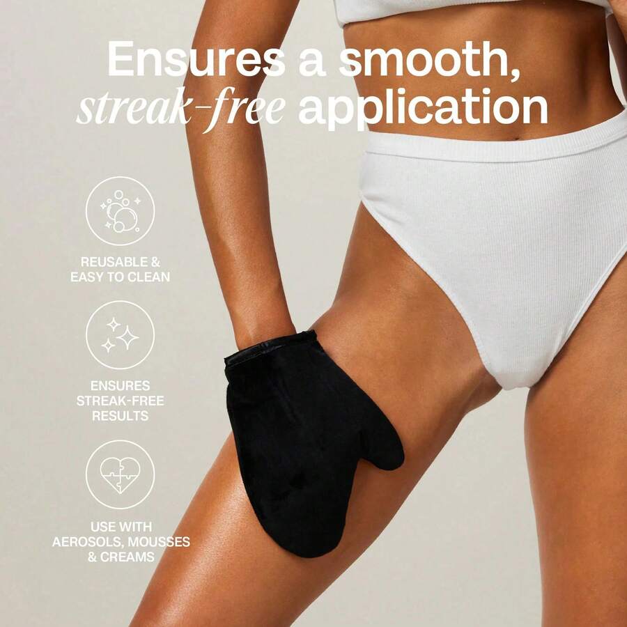 1pc Self-Tanning Glove - Elastic Wrist Self-Tanning Glove, Microfiber Self-Tanning Applicator, Flocked Self-Tanning Glove With Leak-Proof Lining, Essential Tool For Using Streak-Free, Natural Self-Tanning Sprays, Mousses, Lotions, Oils, Body Creams And Sunscreens - Multicolor - View 1