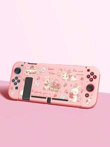New Switch 2 (2025) Game Console Accessories, Kids Rose & Rabbit Print Pattern Switch Protective Case/Hard Transparent Glitter Shell, Compatible With Switch 2/Switch NS/Switch OLED/Lite, Suitable For Switch 2/Switch Game Console Accessories, Full Set Bundle, Storage Bag, Card-Insertable Dock, Switch Protective Case, Best Gift For Switch Players - Multicolor - View 4