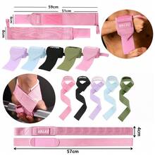 4 Pieces Fitness Wrist Wraps + Lifting Straps Combo, Adjustable Gym Wrist Support Bands, Durable Weightlifting Assist Straps For Bodybuilding & Strength Training - Multicolor - View 1