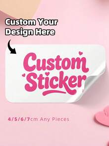 Pegatinas rectangulares personalizadas, Pedido, Logotipo, Etiquetas de envío, Negocios, Personalizado, Etiquetas, Fiesta/Cumpleaños, Regalo, Pegatinas del Día de la Independencia - Multicolor - Ver 2