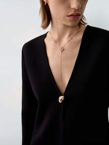 Casual Versatile Simple Solid Color Knitted Cardigan Black - Black - View 3