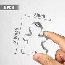 6 Pieces Metal Gingerbread Man Cookie Cutter Lebkuchen Cookie Molds by - inicial - Ver 2