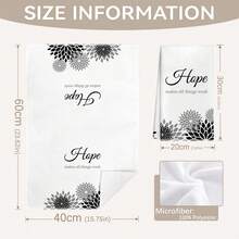 MEMNUN 2件裝黑灰色幾何花卉大麗花剪影 Hope & Faith 文字印花圖案廚房毛巾 40*60cm 超細纖維柔軟吸水抹布 手巾 家居裝飾 廚房裝飾 聖誕裝飾 烹飪烘焙茶巾 廚房配件 可機洗 清潔用品 適合餐廳廚房日常裝飾與禮物 全季節適用 - 彩色 - 查看 3