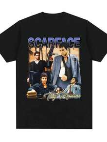 2026 Summer New Arrival [100% Cotton] New Model Commuter Men Women Printed T-Shirt Cotton Fashion Summer Streetwear Round Neck Short Size Brand Sve..Loose, Casual, Fashionable, Suitable For Commuting, Daily Wear - 黑色 7 - 查看 7