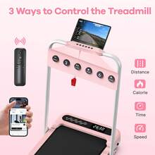 Foldable Treadmill With 10% Incline, Upgrade 3.0 HP Low Noise Walking Pad Treadmill With Handle Bar,LED Display&Wide Running Deck,320 Lbs Capacity,Works With KINOMAP Apps & Mute Remote Control - US B Type Plug(110-127V) - View 8