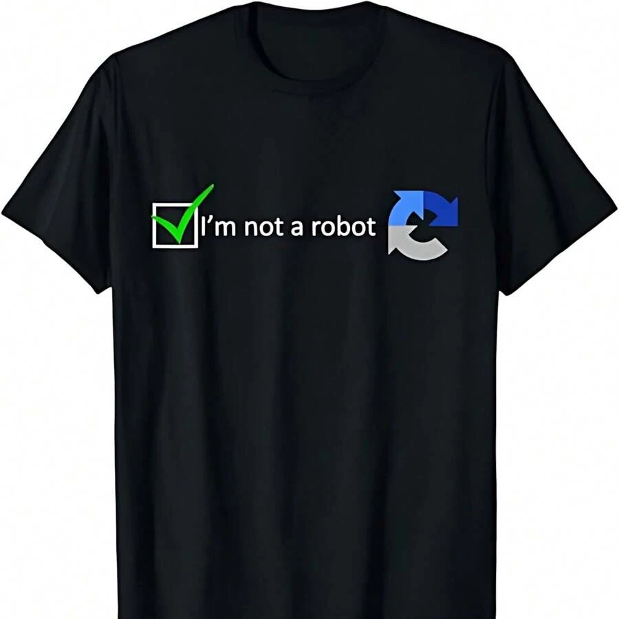 Fun Gift T-Shirt For Computer Geeks With The Message "I Am Not A Robot". - Black - View 1