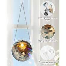 Acrylic Puzzles Suncatcher Window Hanging, 83 Pieces 7.4 Inch Sun Catcher Acrylic Puzzles Garden Decoration For Women Men Mom Birthday Gift Home Decor (Dawn Flower) - 洞穴裏的黎明 - 查看 5