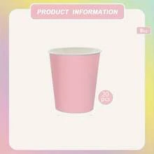10/20/40pcs Macaron Color Palette Rainbow Solid Color 9oz Disposable Paper Cups, Soft Pink, Lavender Purple, Mint Green, Yellow Drinking Cups, Suitable For Baptism, Gender Reveal And Newborn Welcome Party Table Decor - View 17