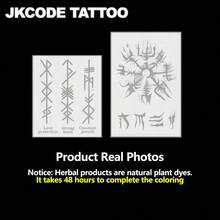 JKCODE TATTOO 2PCS Viking Waterproof Semi-Permanent Tattoos, [Old School Classic]Temporary Tattoos - Simple Designs - Men's Fashion Waterproof Semi-Permanent Tattoos For Neck Hand Finger - Halloween - View 4