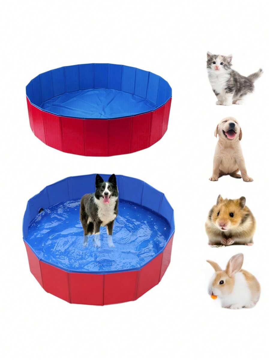 1 Set Foldable Dog Swimming Pool, Hard Plastic Pet Swimming Pool, Anti-Slip Portable Children's Swimming Pool, Foldable Large Dog Bathtub