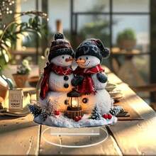 Cross-Border Acrylic Charming Gingerbread House Christmas Home & Office Desktop Decoration With Base - A - View 13