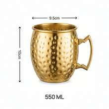 1 Pc 304 Stainless Steel Moscow Mule Mug 550ml, Hammered Gold/Silver/Rose Gold Cocktail Cup, Heavy Duty Metal Beer Mug For Bar, Kitchen, Outdoor Travel - Multicolor - View 16