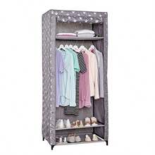 Love IT Store IT - Armario de Tela con Barra para Colgar Ropa y Almacenamiento - Armario Plegable para Guardar Ropa Zapatos y más - Gris con Estrellas - 80 x 50 x 175 cm Largo x Ancho x Alto - Gris - Ver 2