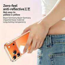 Latest Large Hole Air Cushion Liquid Silicone Phone Case, Compatible With IPhone 17e, 17 Pro Max, 17 Pro, 17 Transparent Phone Cover, Silicone Case, Shockproof Phone Case, Air Cushion Phone Case, Solid Color Phone Case, Minimalist, Fashionable, Zero Formaldehyde - Clear - View 5