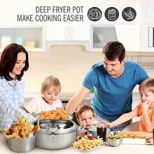 Piorlado Deep Frying Pan,Japanese Style Tempura Fryer Pot,Mini Deep Fry Pan With Drainer,Non-Stick Coating Frying Pan With Thermometer,Lid And Oil Drip Drainer Rack For Kitchen Cooking - View 10
