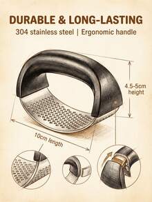 Durable Stainless Steel Garlic Press, Manual Vegetable Chopper And Fruit Grinder, Easy-To-Use Kitchen Tool, Suitable For Restaurant And Home Cooking, No Electricity Required, Garlic Crusher - Durable Stainless Steel Garlic Press - View 8