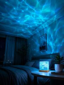 16 Colors Water Ripple Projection Light, Aurora LED Atmosphere Night Light, With Remote Control And Touch Switch, USB Powered Dynamic Mood Light, Suitable For Bedroom Room Decoration, Party, Bar - Multi-color light - View 4