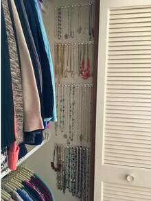 1pc Jewelry Storage Rack Necklace Bracelet Earring Hanging Rack Wall-Mounted Jewelry Holder Necklace Hanging Rack - Clear - View 3