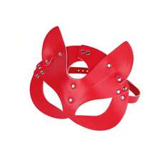 6件組性感龐克風貓咪面具桃心PUPUPU PU皮革項圈Cosplay套裝情侶可調節面具派對裝飾 - 查看 11
