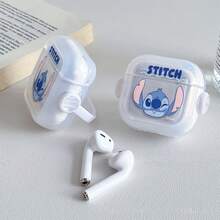 Disney Stitch Clear AirPods Pro Case Cute Winking Stitch Transparent Shockproof Shell With Rotating Bracket Compatible With AirPods 1/2/3/4 And Pro/Pro 2 Nd Generation Suitable For New AirPods Pro 3 Stocking Stuffers The Girlfriend. - Transparent - View 2