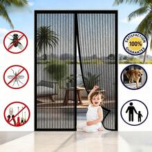 1pc Black Self-Sealing Magnetic Screen Door With Magnetic Mesh Screen, Keeps Insects Out, Easy To Install, Suitable For Summer Use - Multicolor - View 1