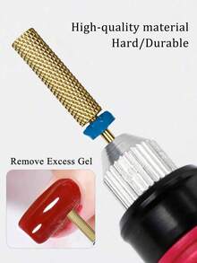 Gold-Colored Tungsten Carbide Nail Milling Drill Bit, Made Of High-Hardness Carbide For Versatile Use, Suitable For Long-Term Gel Removal - Yellow - View 1
