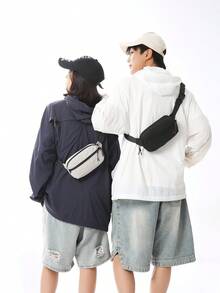 Outdoor Mini Storage Bag. Nylon Checkered Chest Bag. Couple Small Bags. Waist Bag. Suitable For Sports And Running. - Multicolor - View 5