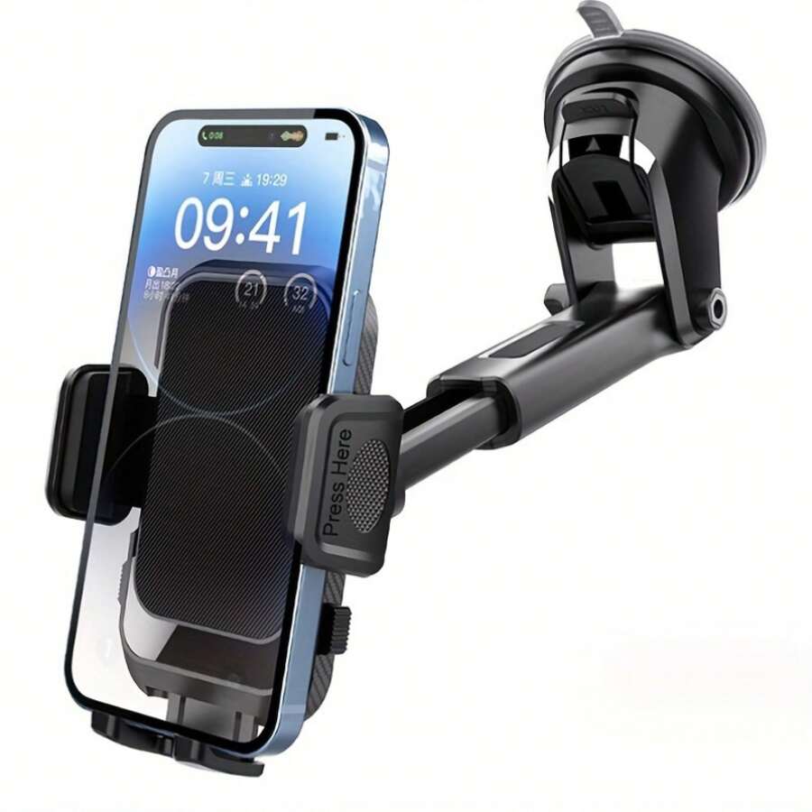 Car Phone Holder With Suction Cups, For New Accessories, Offering A Unique Driving Experience. - Black - View 1