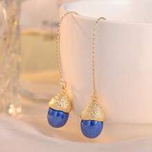 Pendientes elegantes de gota para mujer, pendientes elegantes vintage para mujer, joyería de moda vintage, accesorios diarios - Dorado - Ver 1