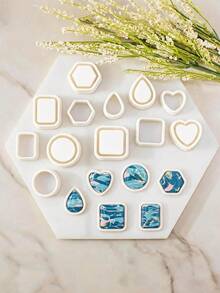 Cetakan Tanah Liat Berbentuk Geometris, Cetakan Tanah Liat Polimer yang Cocok untuk Anting-Anting Bingkai Berlapis, Sempurna untuk Perhiasan Gaya Minimalis, Modern, dan Boho, Menambah Kedalaman dan Dimensi pada Kerajinan Tangan - geometri - View 6