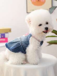 PETCIRCLE 1PC Pet Dress For Small Dogs And Puppies, Cute Street Style Honey Heart Pattern Dress - Multicolor - View 3