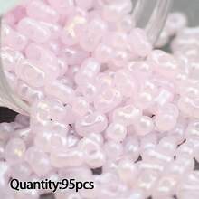 95顆 3*6mm 馬卡龍色奶油花生珠,玻璃米珠,DIY珠飾手工串珠材料組,珠飾配件 - 奶油花生珠 - 查看 15