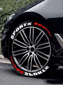 8pcs Car Motorcycle Tire Letter Stickers PVC Rubber Material Car Modification Wheel Tire Decoration Stickers - One Size Fits All - View 3