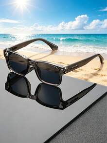 1pc Minimalist Casual Sunglasses, UV400, Unisex Sunglasses, Suitable For Commuting, Travel, Beach And Vacation - Multicolor - View 10