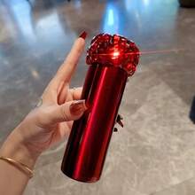 1個迷你優雅漸層水晶水鑽保溫水瓶，便攜水杯，水晶水鑽裝飾藝術品 - 彩色 - 查看 3