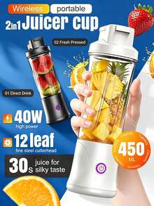 SEAGO Portable Wireless Charging Electric Juicer Cup, Suitable For Making Juice And Smoothies, With Automatic Cleaning Function, Multifunctional And Easy To Use, Battery Capacity: 1500mAh - 0.5L-1L - View 11