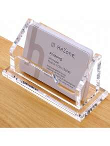 Creative Transparent Acrylic Business Card Holder, Large Capacity, Can Store Business Cards And School Supplies, Office Supplies - A - View 2