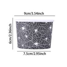 10/20/60pcs, Halloween Spider Web Themed Birthday Disposable Paper Cups, Black Spider Web Print Ice Cream Snack Bowls, Halloween Treat Snack Cups Birthday Party Candy Treat Serving Tableware Favors,Paper Dessert Bowls For Birthday Summer Party Favor - Black - View 8