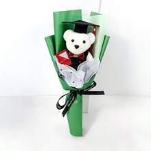 畢業季泰迪熊花束，單莖畢業帽熊花束，畢業生畢業派對禮物/畢業熊花束，畢業帽泰迪熊，畢業禮物，畢業派對小禮品，皂花花束/Cirelle戶外花園裝飾 - 彩色 - 查看 7