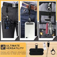 1 Set (Badge Clip + Phone Pad + Lanyard) Minimalist Versatile Black Hill ID Badge Clip, Retractable Badge Reel Clip With Lanyard For Medical Staff, Assistant Accessories Clip With Black Phone Pad, Nurse Care Phone Lanyard ID Card Holder, Cuff Lanyard Suitable For Doctors, Nurses, Assistants, Teachers, Social Workers, Interns, Office Workers, Holiday Gifts - Practical - View 10